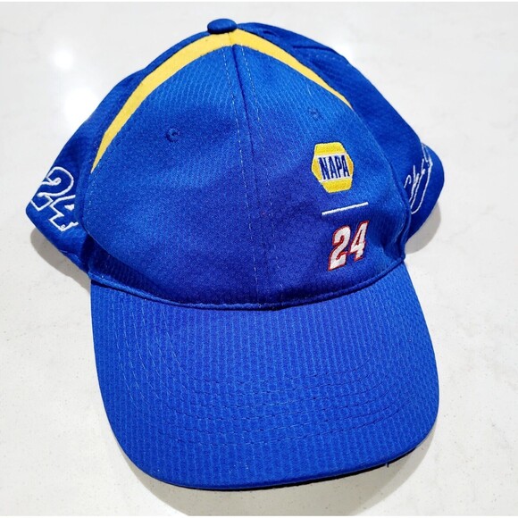 NAPA Racing Chase Elliott #24 Hendrick Motorsports Nascar Blue Strapback Cap Hat - Picture 2 of 12